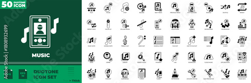 Music Duotone Editable Icons set