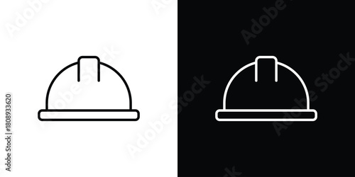 Mining Helmet icon in line design. Editable stroke icon.