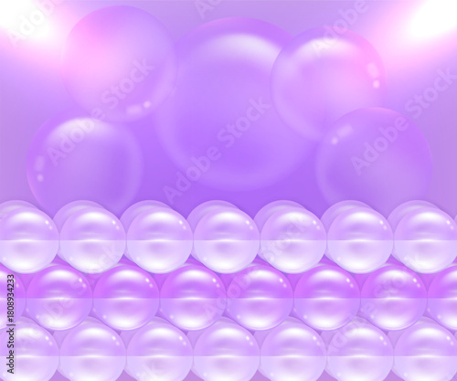 Hyaluronic acid and Niacinamide gray hair and skin solutions ad, purple collagen serum drops into skin cell with cosmetic advertising background ready to use, illustration vector.