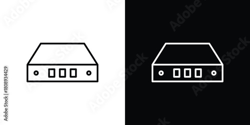 Network switch icon in line design. Editable stroke icon.