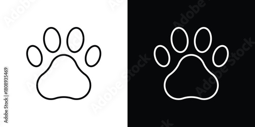 Paw icon in line design. Editable stroke icon.