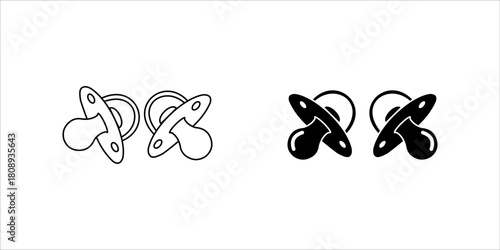 baby-pacifier-minimal-icon   set. vector illustration, pictogram isolated on white background. color editable
