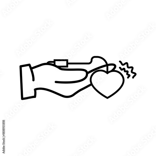 hand-holding-heart-monitor-icon set .