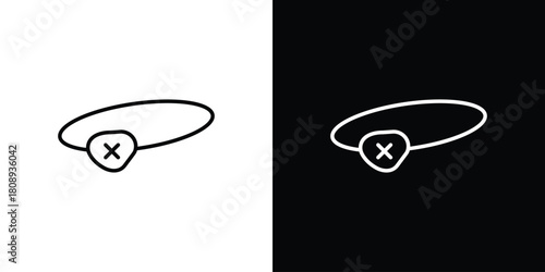 Pirate eye patch icon in line design. Editable stroke icon.