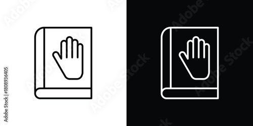 Pledge icon in line design. Editable stroke icon.