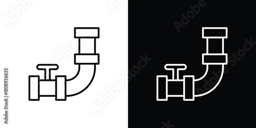 Plumbing pipes icon in line design. Editable stroke icon.