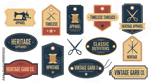 Vintage Apparel Labels & Tags for Fashion and Garment Design
