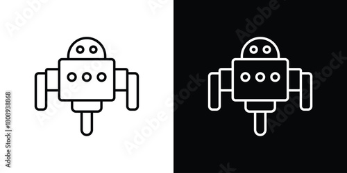 Robot assistant icon in line design. Editable stroke icon.