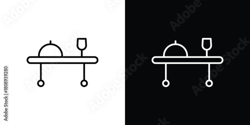 Room service icon in line design. Editable stroke icon.