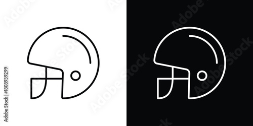 Rugby Helmet icon in line design. Editable stroke icon.
