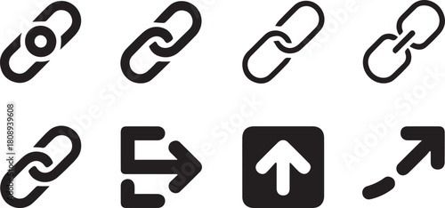 Link and arrow icon set