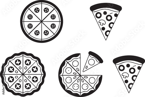 Pizza icon set