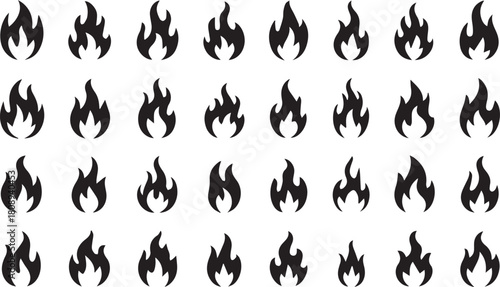 Fire icon set