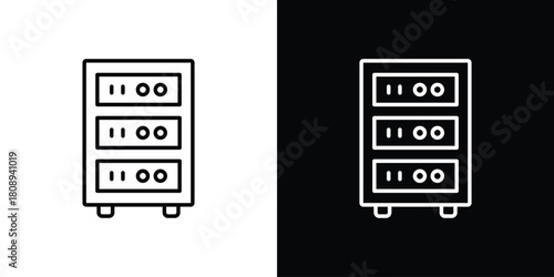 Server rack icon in line design. Editable stroke icon.