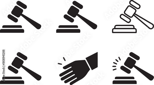 Icon set for law and justice