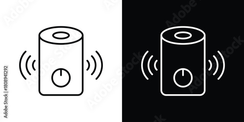 Smart speaker icon in line design. Editable stroke icon.