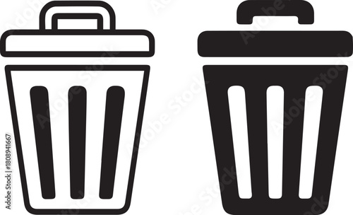Trash can icons set