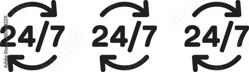 24/7 service icons