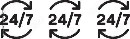 24/7 service icon
