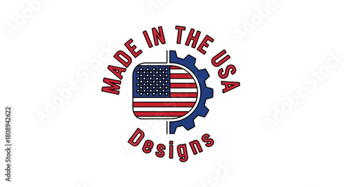 Creative graphic illustrating homegrown production excellence and engineering ingenuity, symbolizing American craftsmanship and quality design standards