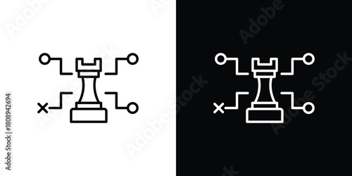 Strategical planning icon in line design. Editable stroke icon.