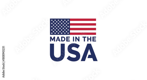 USA American flag symbol with the inscription Made in the USA, perfect for product labeling