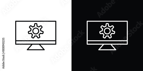 System icon in line design. Editable stroke icon.