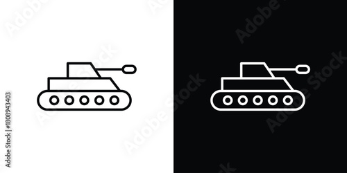 Tank icon in line design. Editable stroke icon.