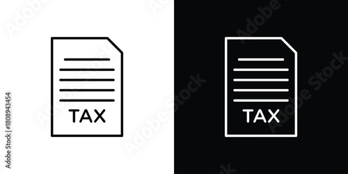 Tax icon in line design. Editable stroke icon.