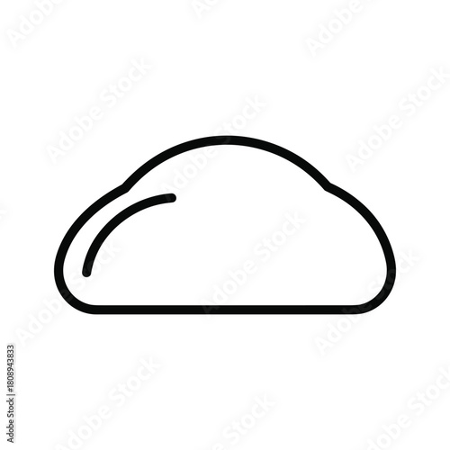 Simple outline icon of a freshly baked loaf of bread, a staple food for many cultures isolated on
