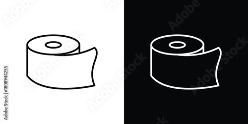 Toilet Paper icon in line design. Editable stroke icon.