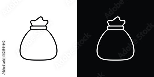 Trash bag icon in line design. Editable stroke icon.