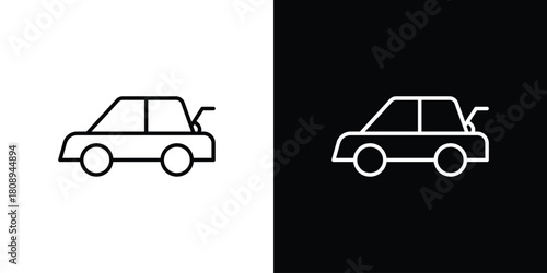 Trunk open icon in line design. Editable stroke icon.