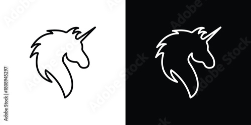 Unicorn icon in line design. Editable stroke icon.