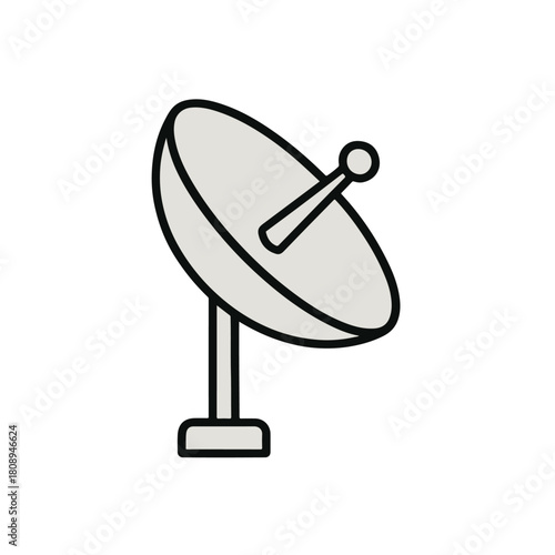 Satellite Dish Antenna Illustration on White Background