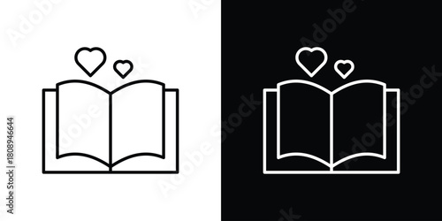 Wedding album icon in line design. Editable stroke icon.