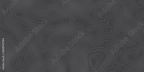 Minimalist dark topographic pattern with smooth contour lines forming abstract elevation waves. Modern seamless background ideal for maps, geology themes, tech design, and stylish digital textures.