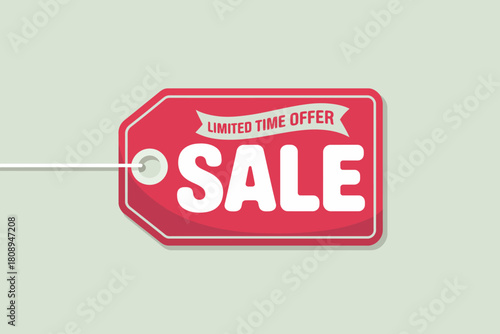 A red sale tag with the words 'limited time offer' and 'SALE' on it.