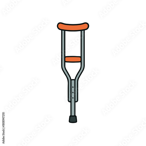 Crutch Illustration on White Background