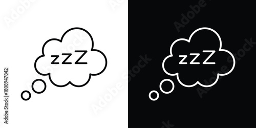 Zzz icon in line design. Editable stroke icon.
