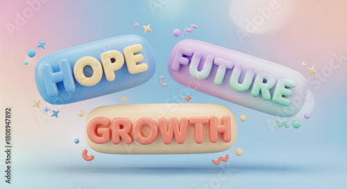 Hope future growth concept for business success and positive mindset motivational inspiration and development