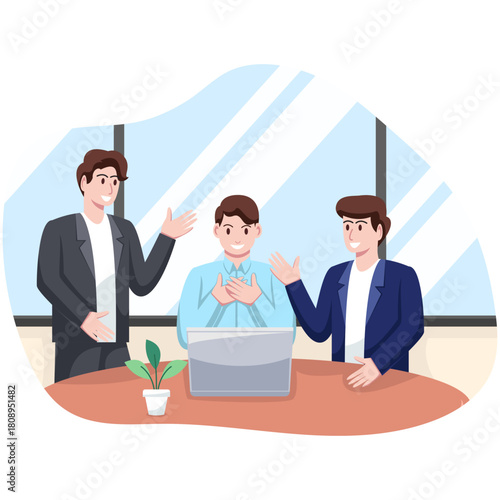 Business Team Collaboration Meeting Around Laptop