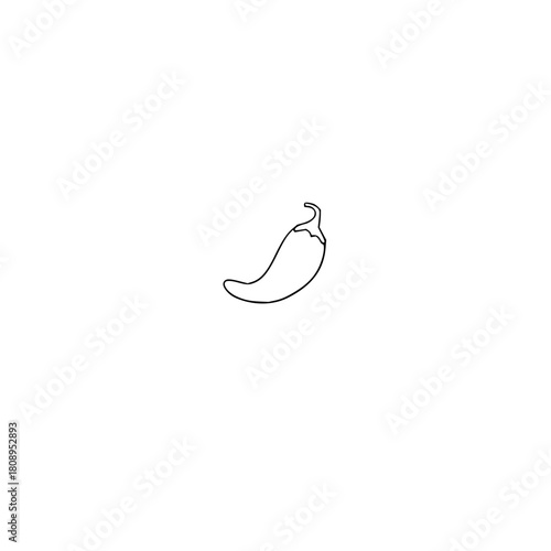 Fresh chili pepper outline for a zesty menu or spicy food blog, ideal for culinary designs, restaurant promotions, or healthy eating campaigns with a modern flair