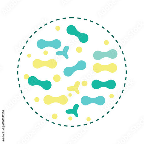 Probiotic bacteria illustration promoting wellness and good health design