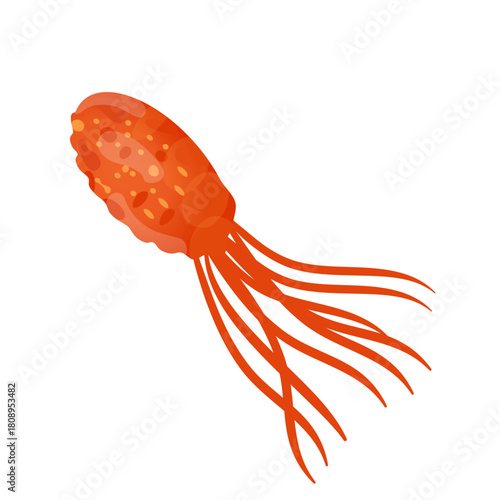 Pyrococcus Furiosus Illustration bacteria cell with flagella for scientific research and education