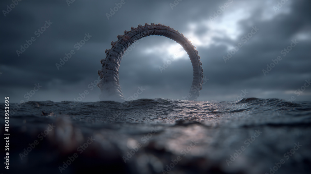 Fototapeta premium Mysterious Ring Emerging from the Ocean