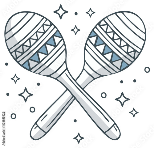 Decorated Musical Maracas with Festive Sparkle Elements