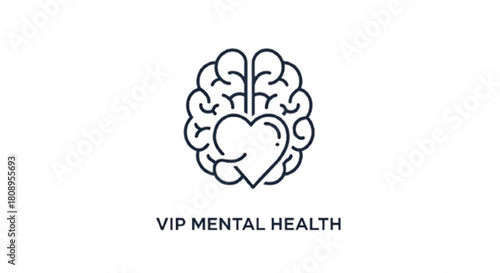 Heart embraced by brain symbolizing mental wellness and emotional health