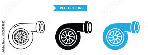 Vector Illustration of Turbo with Detailed Vintage Illustration