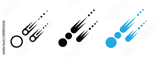 Comet meteor logo vector icon illustration design
